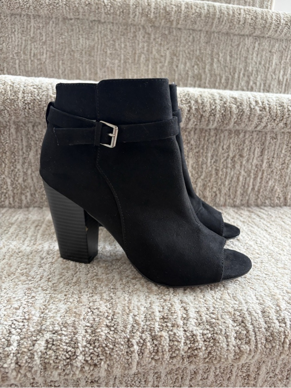Penny Loves Kenny open toe booties black. Size 7.5